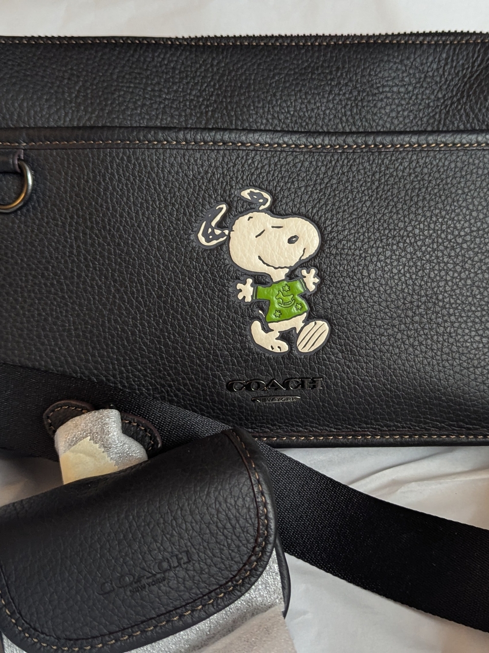 Coach Heritage Convertible Leather Pouch - Black